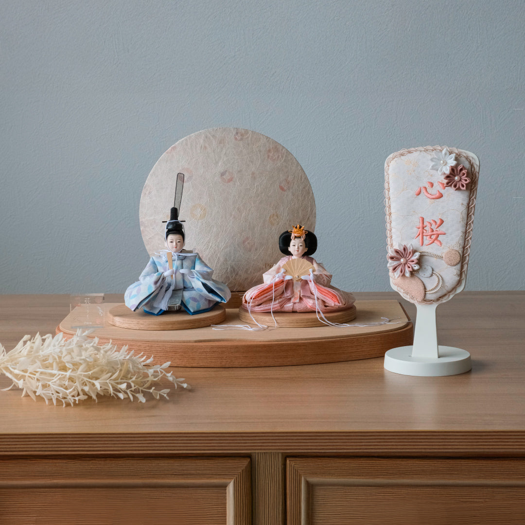 正絹刺繍名入れ羽子板飾り　ローズ　刺繍名前旗