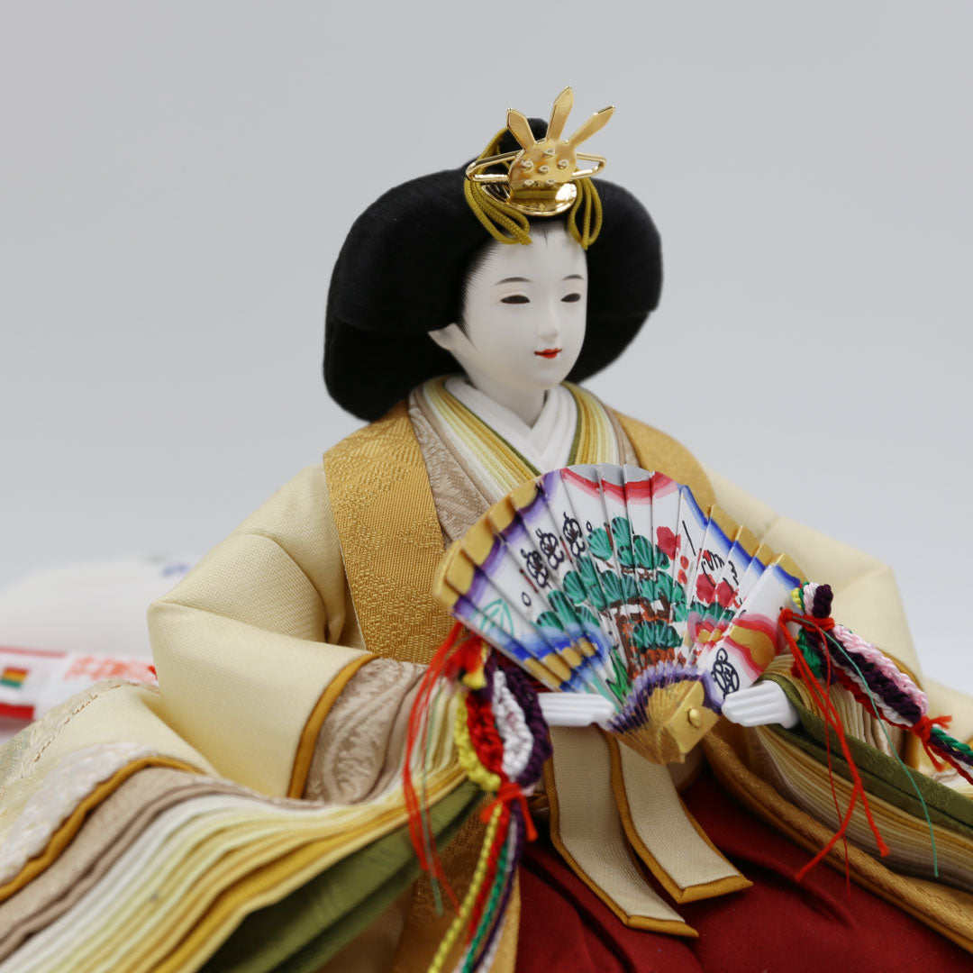 35 Imperial Princes Ornament, Finest Pure Silk, Cut and Fit, Hisayu Shimizu 183-183, Wooden Gold Painted Flat Stand Set 