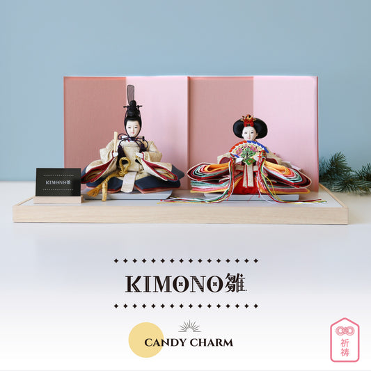 KIMONO雛　５．Candy Charm （キャンディ・チャーム） 親王飾り　帆布雛