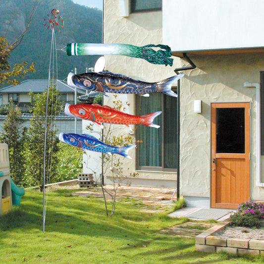 Gold-colored Crescent Moon Carp [Gou] 6-piece garden set