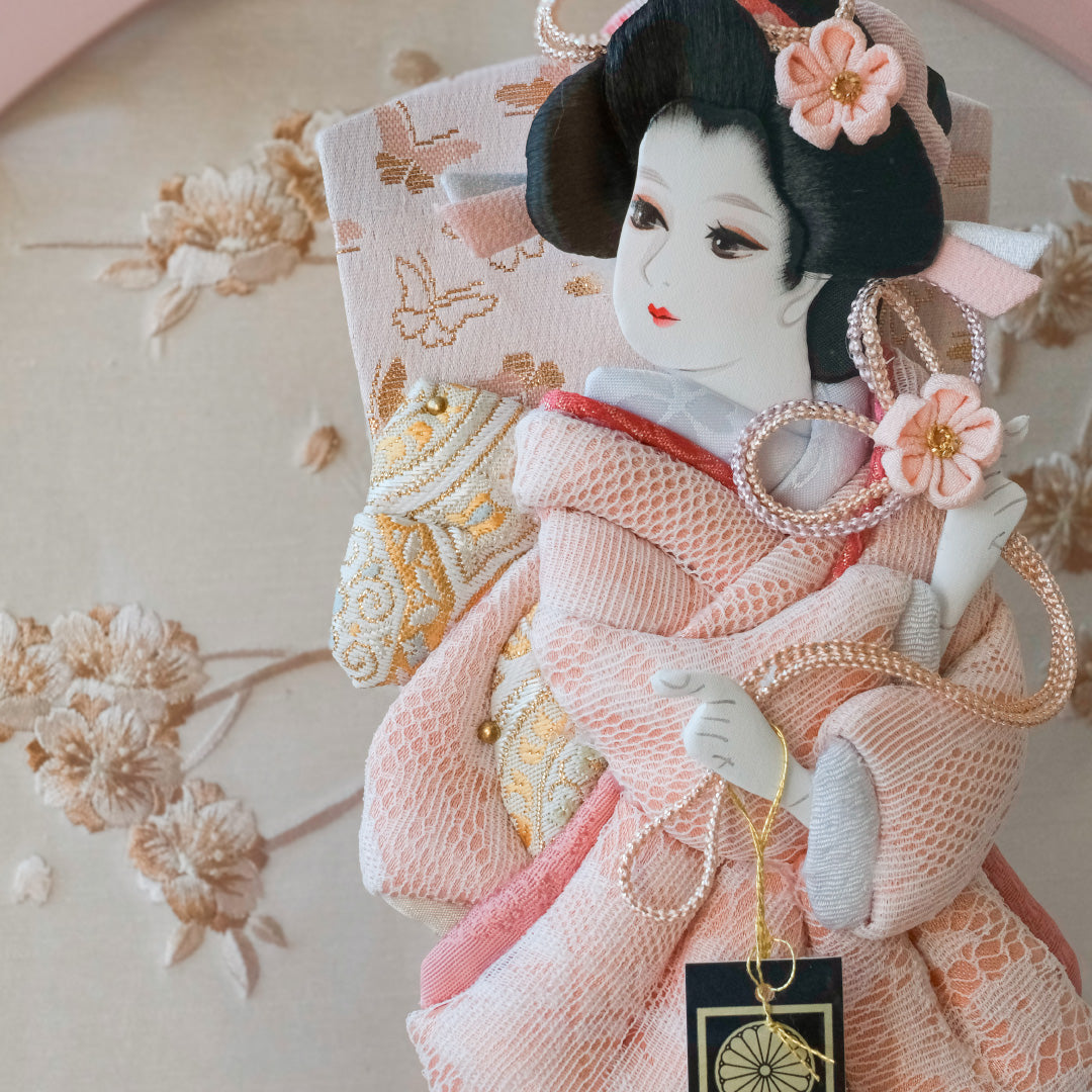 ケース入り　押絵羽子板　飾り物 羽子板 初正月 ケース飾り 花飾り 押絵羽子板 fz-102-1518p-18 小さい