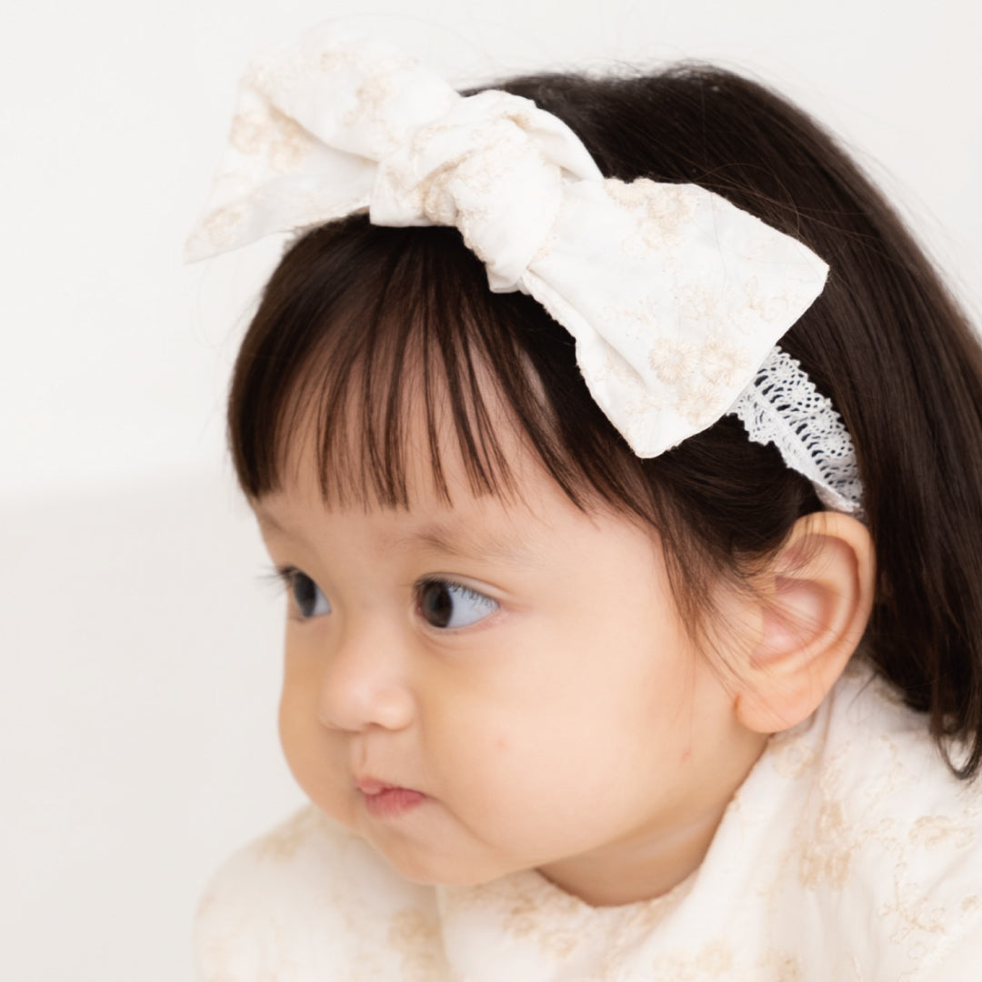 エンブロイダリーヘアバンド オフホワイト ｜ 徳永こいのぼり公式