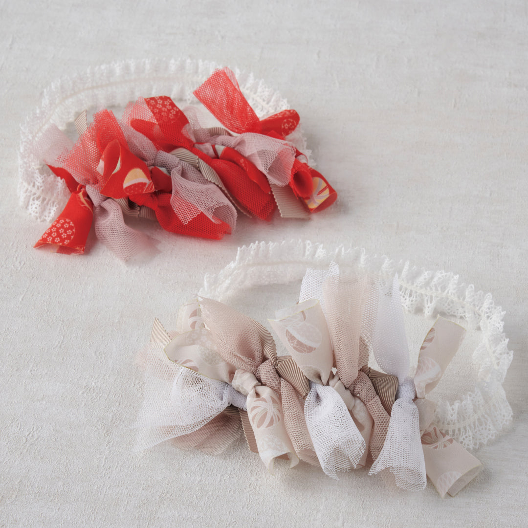 和装リボンカチューム～TEMARI～ ベージュ