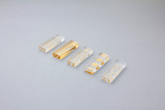 [toumei] Foil chopstick rest, wooden box, 5 pieces, Masuki resin