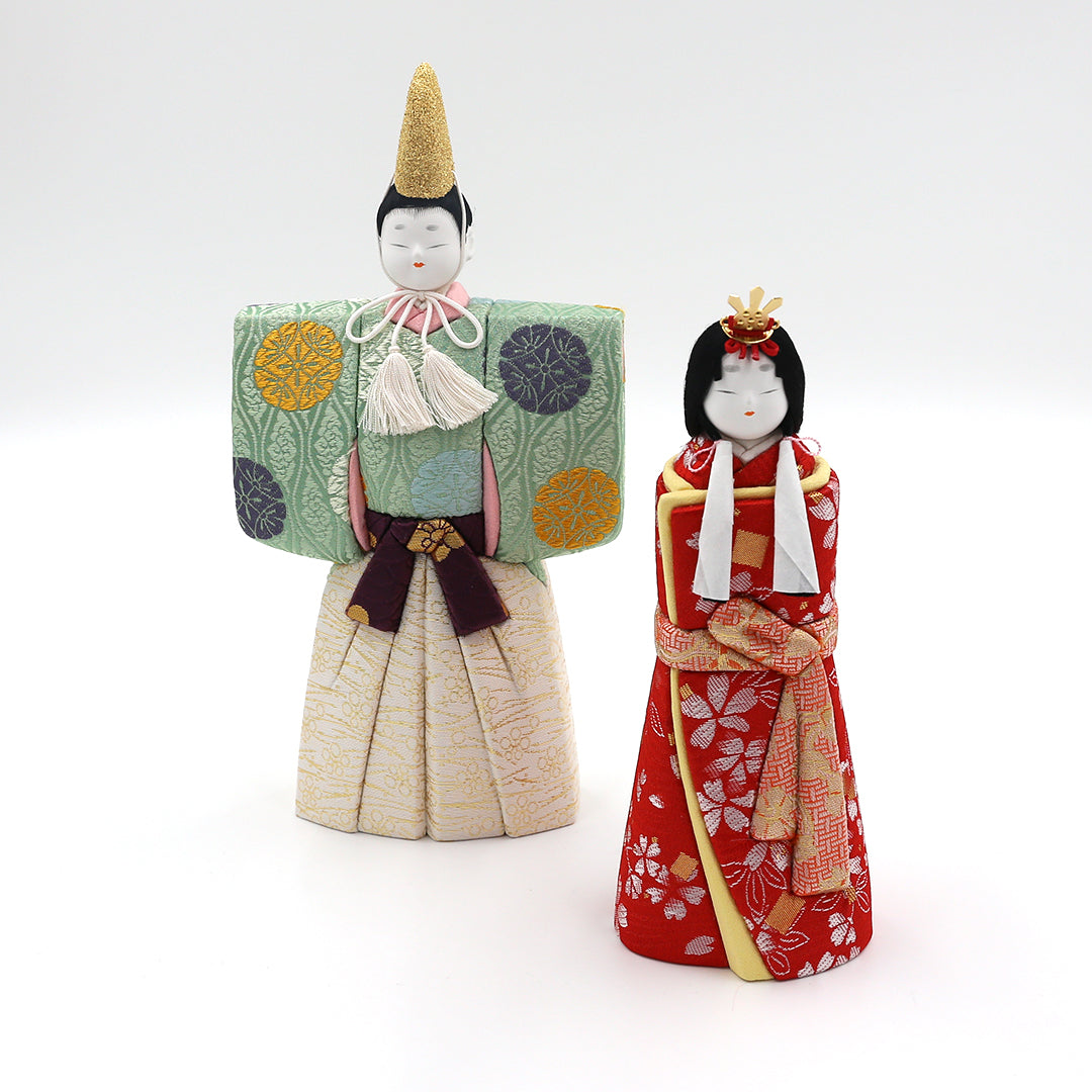 [Hina Dolls] "Spring Kasumi" Kimekomi Hina Imperial Prince Decoration in glass case Totama Kobo Made by Yoshimitsu Nomura