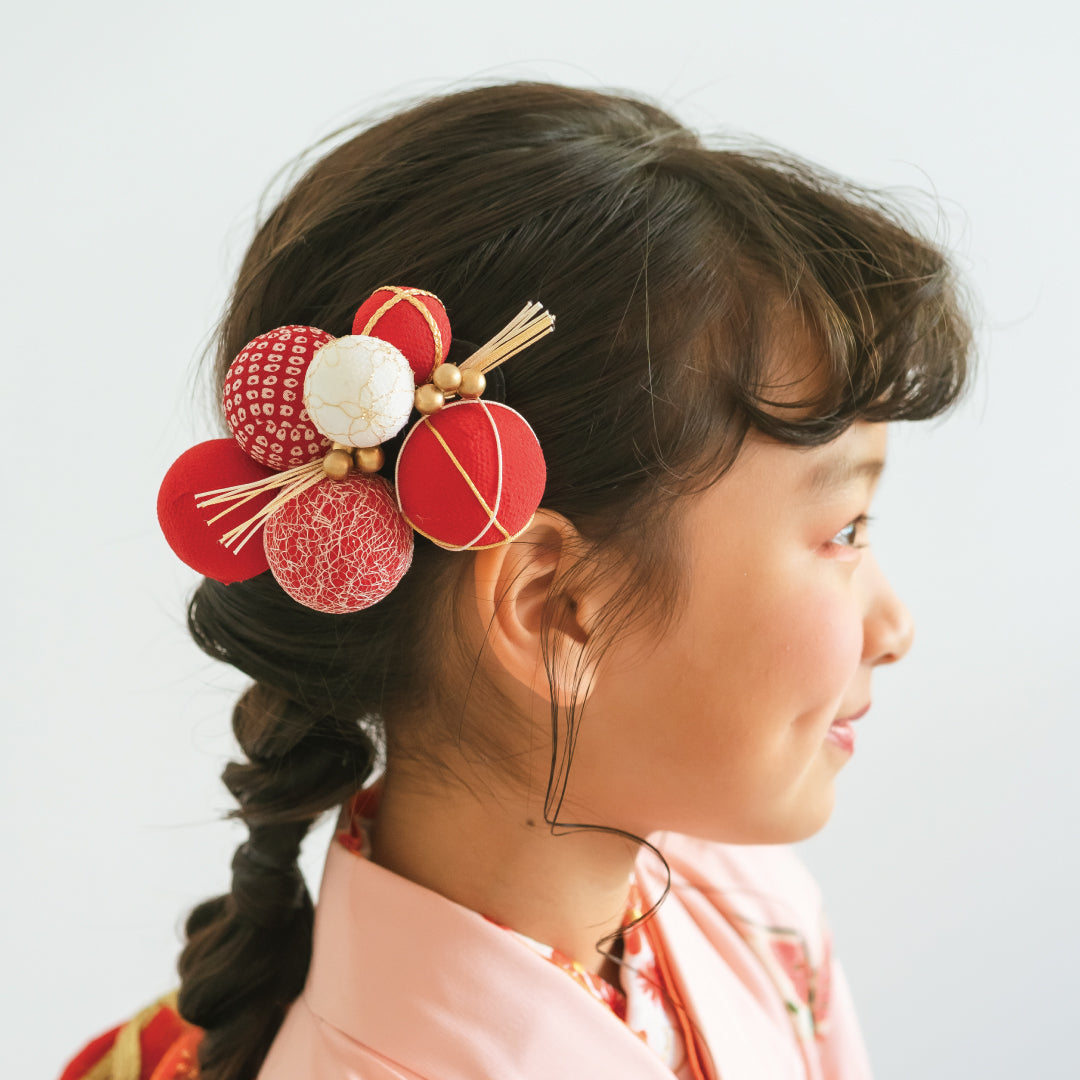 和装ヘッドドレス ～TEMARI～ レッド