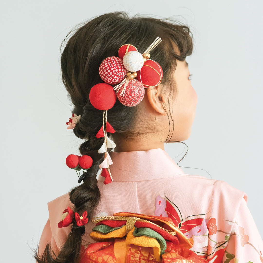 和装ヘッドドレス ～TEMARI～ レッド