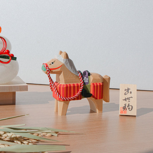 一刀彫 出世駒 木彫り 南雲 馬