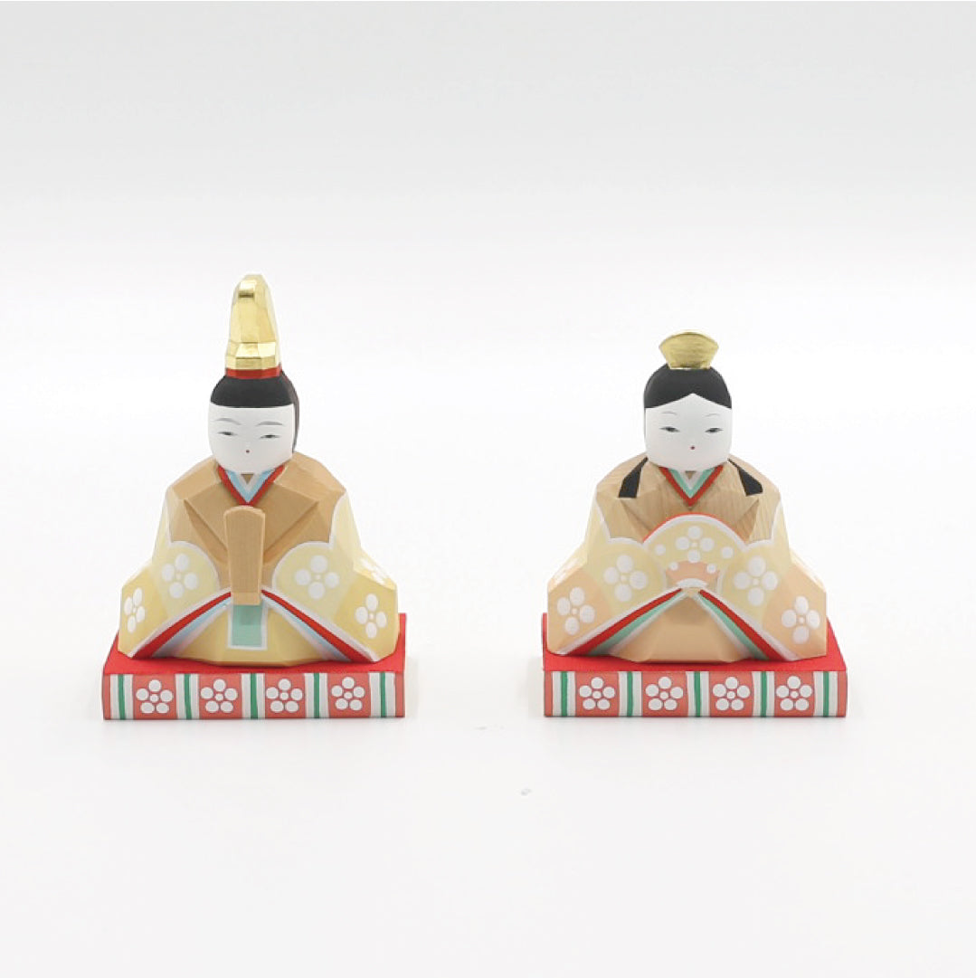 雛人形　伊予一刀彫り【南雲作】 紬  三段  五人飾り