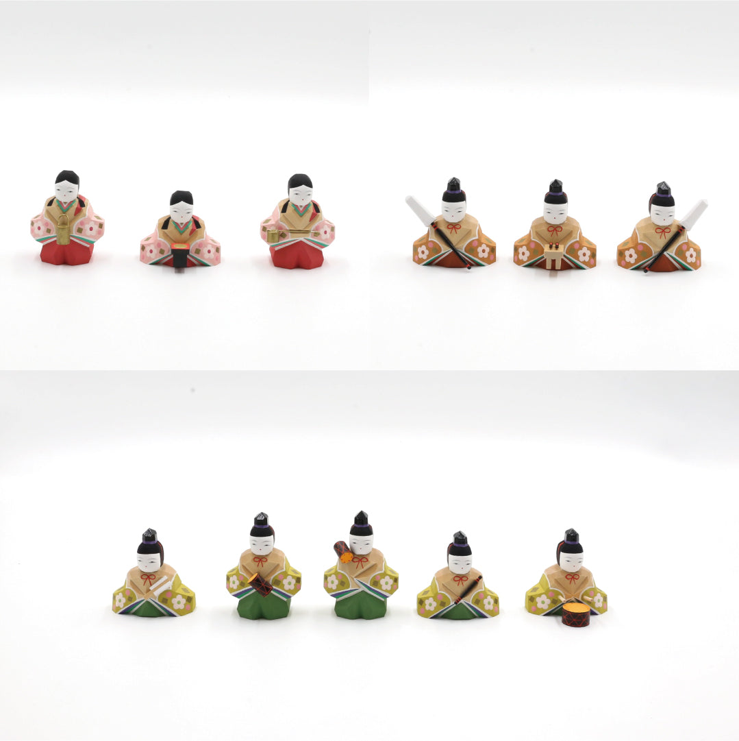 雛人形　伊予一刀彫り さくら雛　五段  十五人飾り【南雲作】