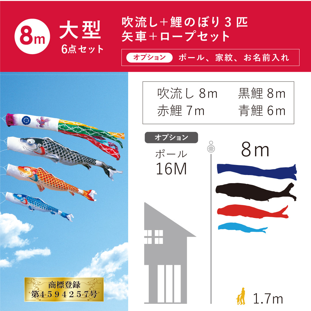 慶祝の鯉【吉兆】大型６点セット