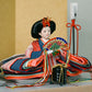 KIMONO Hina Dolls 1. Pop Stripe Prince and Princess Decoration Canvas Hina Dolls 