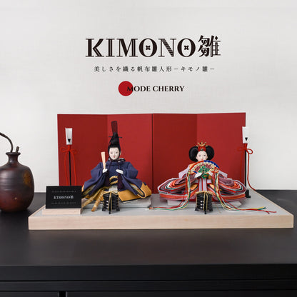 KIMONO Hina Dolls 3. Mode Cherry Prince and Princess Decoration Canvas Hina Dolls 