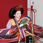KIMONO Hina Dolls 3. Mode Cherry Prince and Princess Decoration Canvas Hina Dolls 