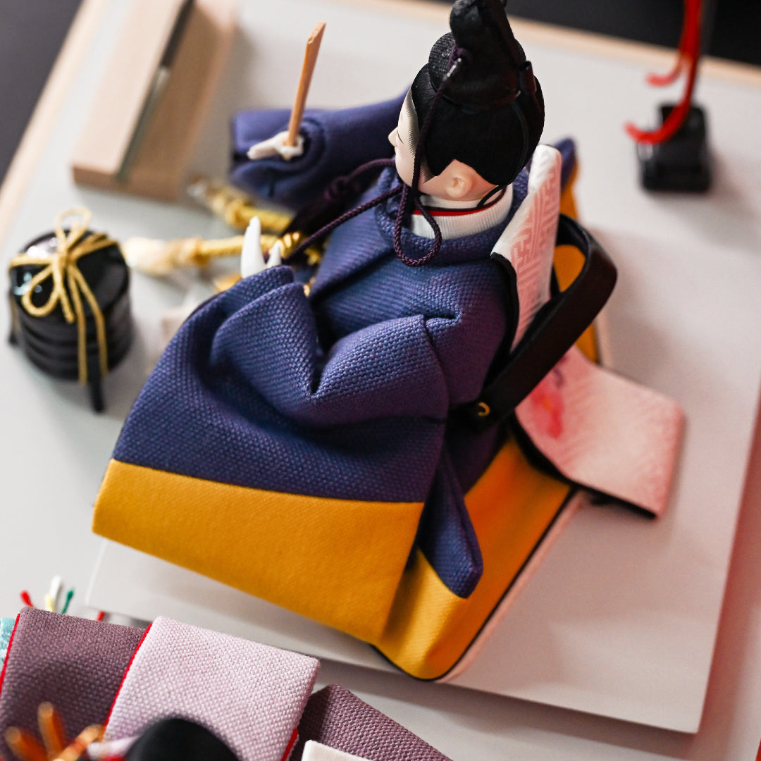 KIMONO雛 Mode Cherry （モード・チェリー） 親王飾り 帆布雛 3