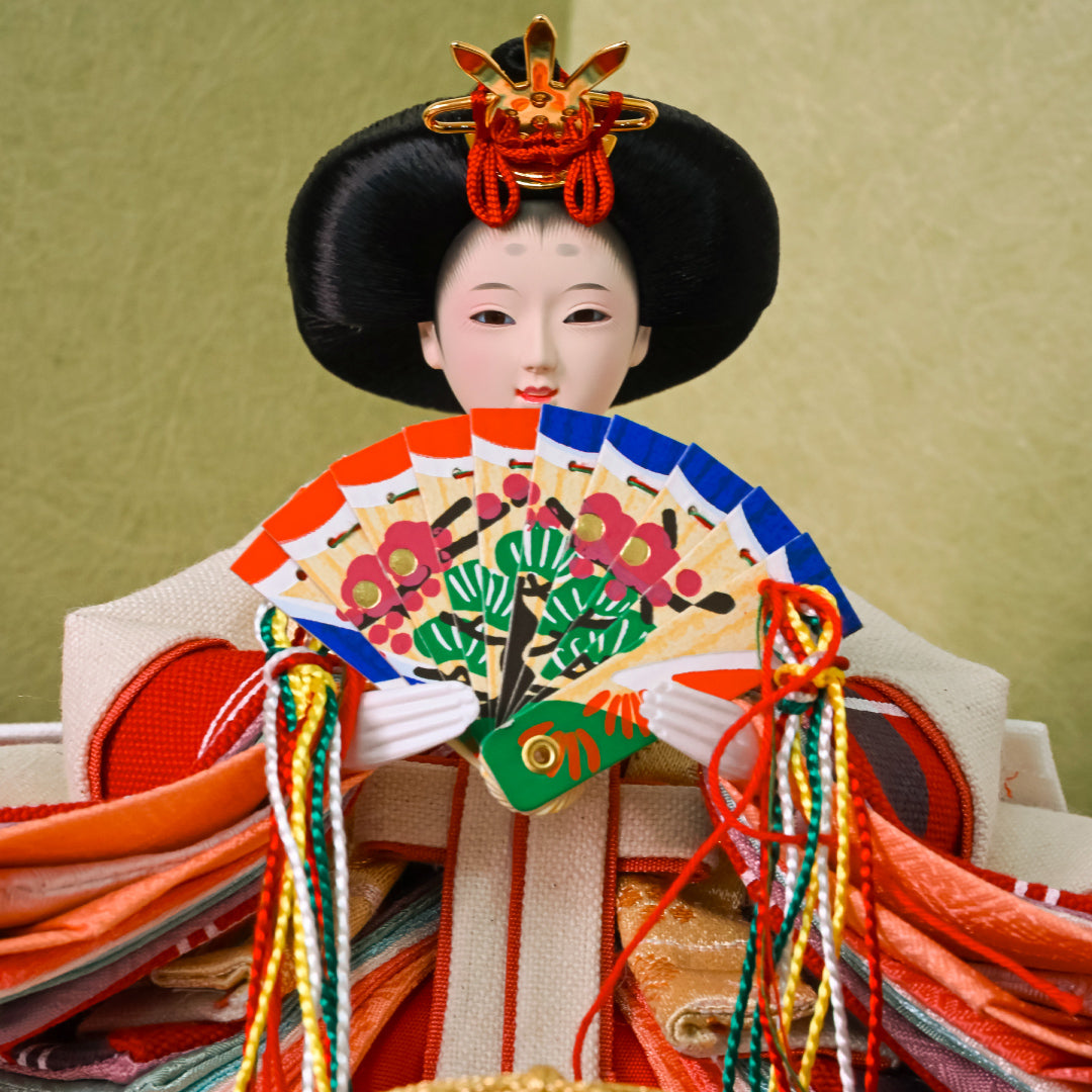 KIMONO Hina Dolls 6. Plaid Style Prince and Princess Decoration Canvas Hina Dolls 