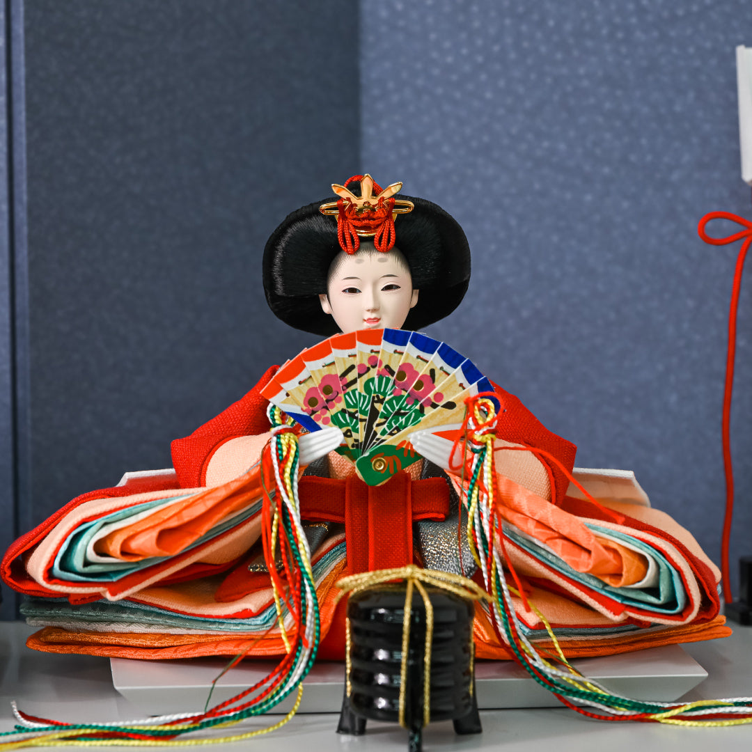 KIMONO Hina Dolls 4. Smokey Grace Prince and Princess Decoration Canvas Hina Dolls 