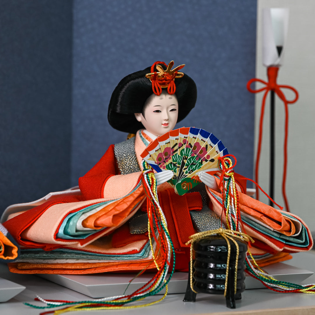 KIMONO Hina Dolls 4. Smokey Grace Prince and Princess Decoration Canvas Hina Dolls 