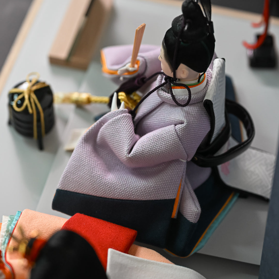 KIMONO Hina Dolls 4. Smokey Grace Prince and Princess Decoration Canvas Hina Dolls 