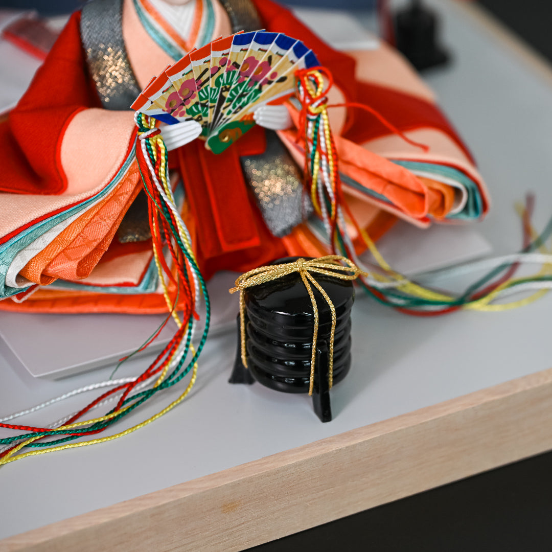 KIMONO Hina Dolls 4. Smokey Grace Prince and Princess Decoration Canvas Hina Dolls 