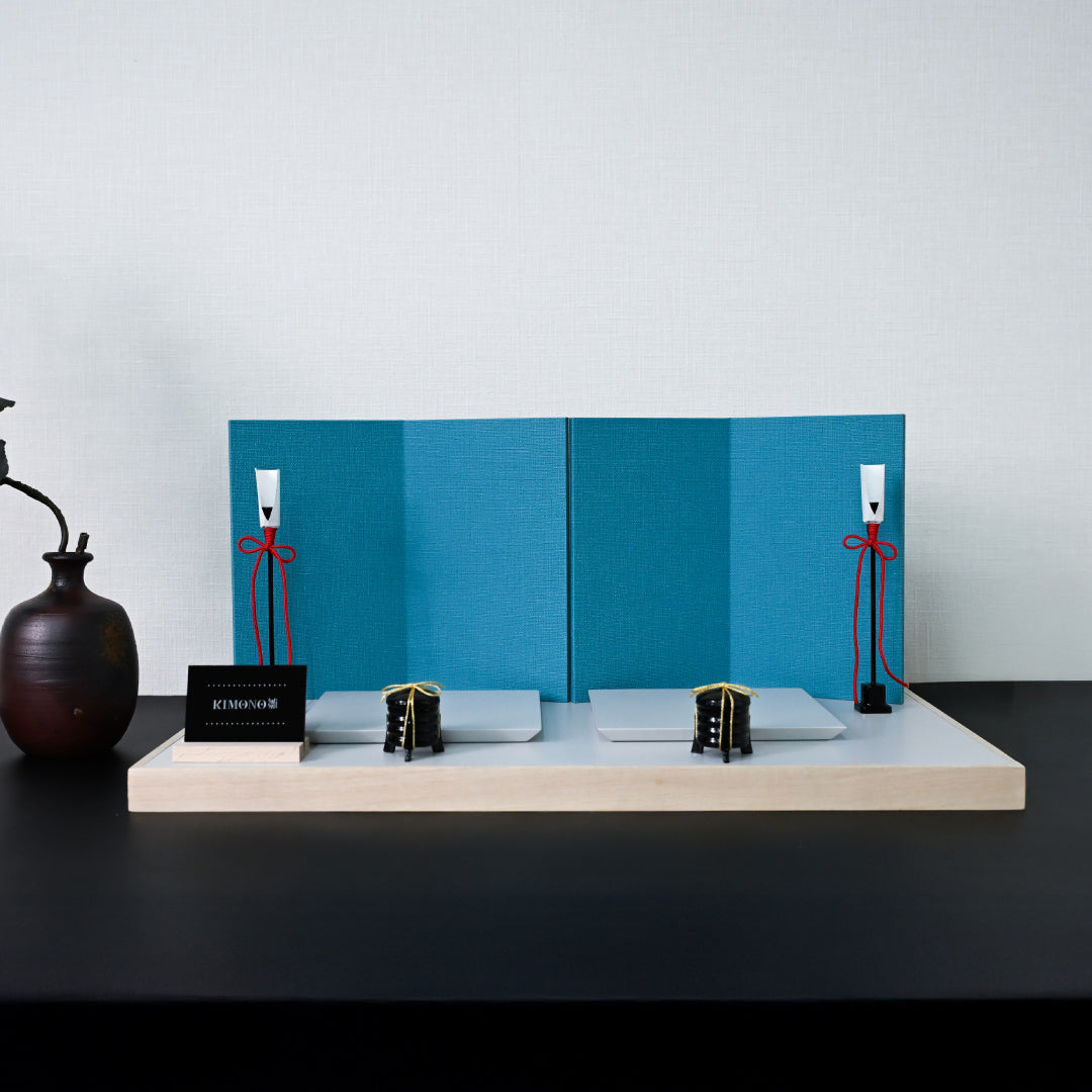 KIMONO Hina 2. Poupées en toile décoratives Prince et Princesse en matériaux vivants 