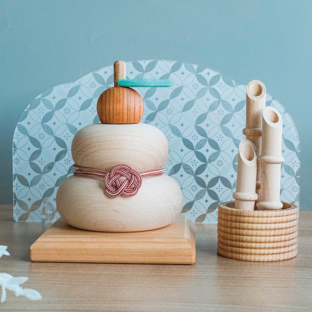 KOTOHA 正月 木製鏡餅、門松、屏風セット