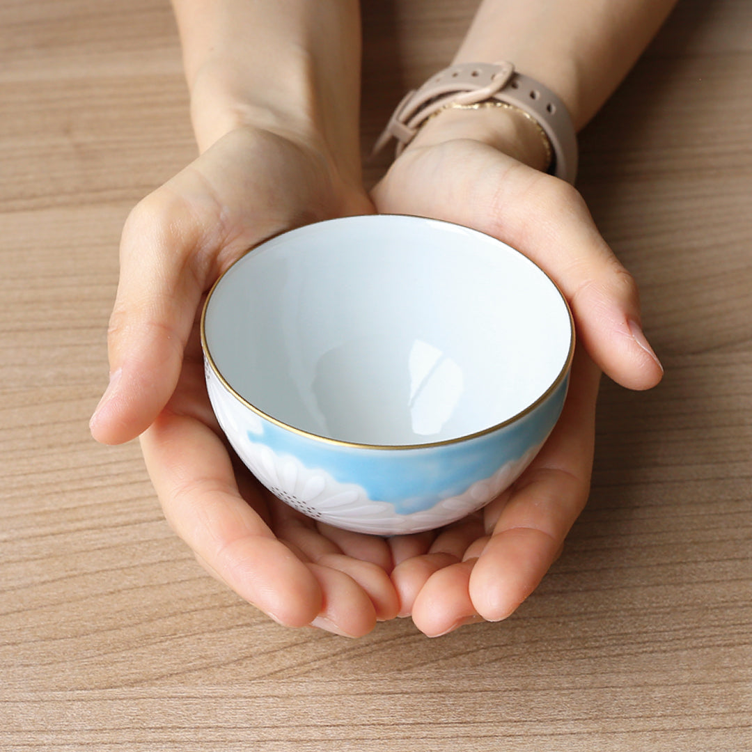 西川貞三郎商店】汲出し椀 白菊青地 ｜ 徳永こいのぼり公式「晴れと