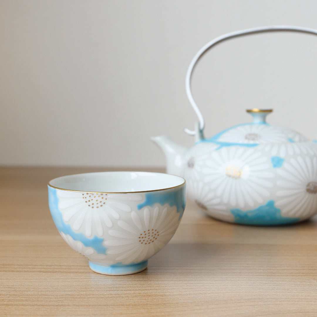 西川貞三郎商店】汲出し椀 白菊青地 ｜ 徳永こいのぼり公式「晴れと
