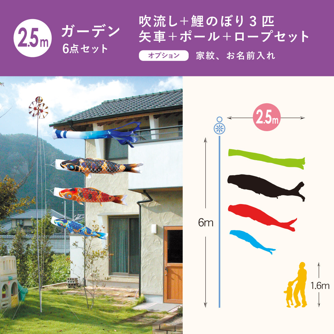 Presented Hand-dyed Yuzen Koi [Kyonishiki] 6-piece Garden Set