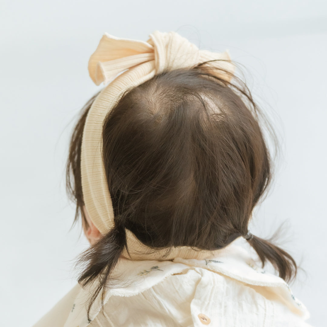 出産祝い 3点セット《 ミモザ 》スタイ＆ブルマ＆リブヘアバンド