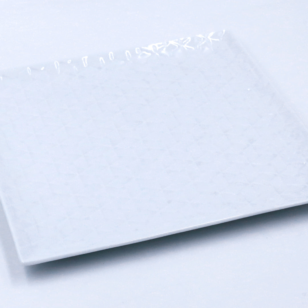 【美濃焼】角皿　網代  - 白 -