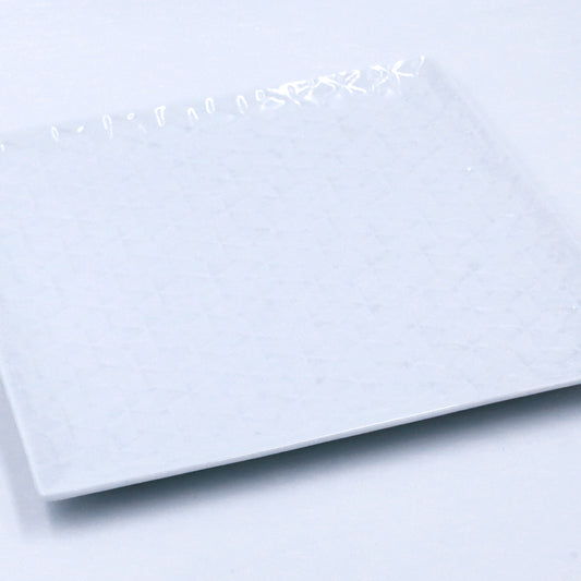 【美濃焼】角皿　網代  - 白 -