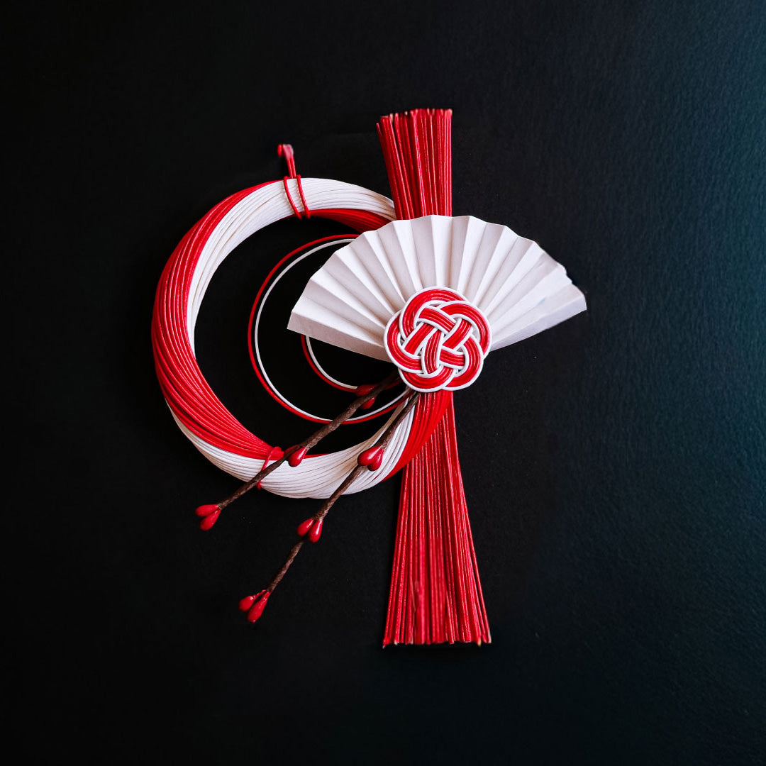 水引飾り つぼみ扇　正月飾り　しめ縄
