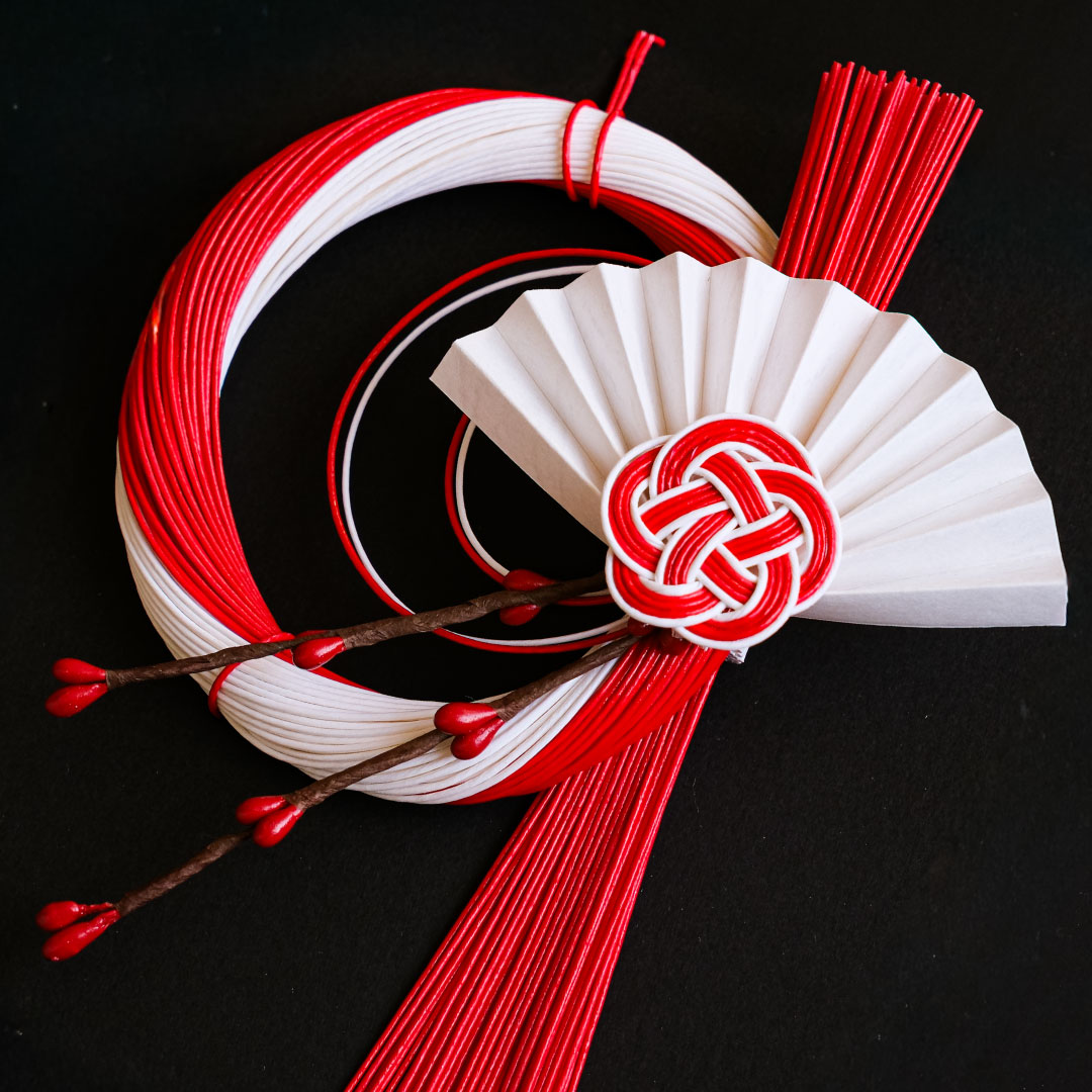 水引飾り つぼみ扇 正月飾り しめ縄 – 晴れと暮らす