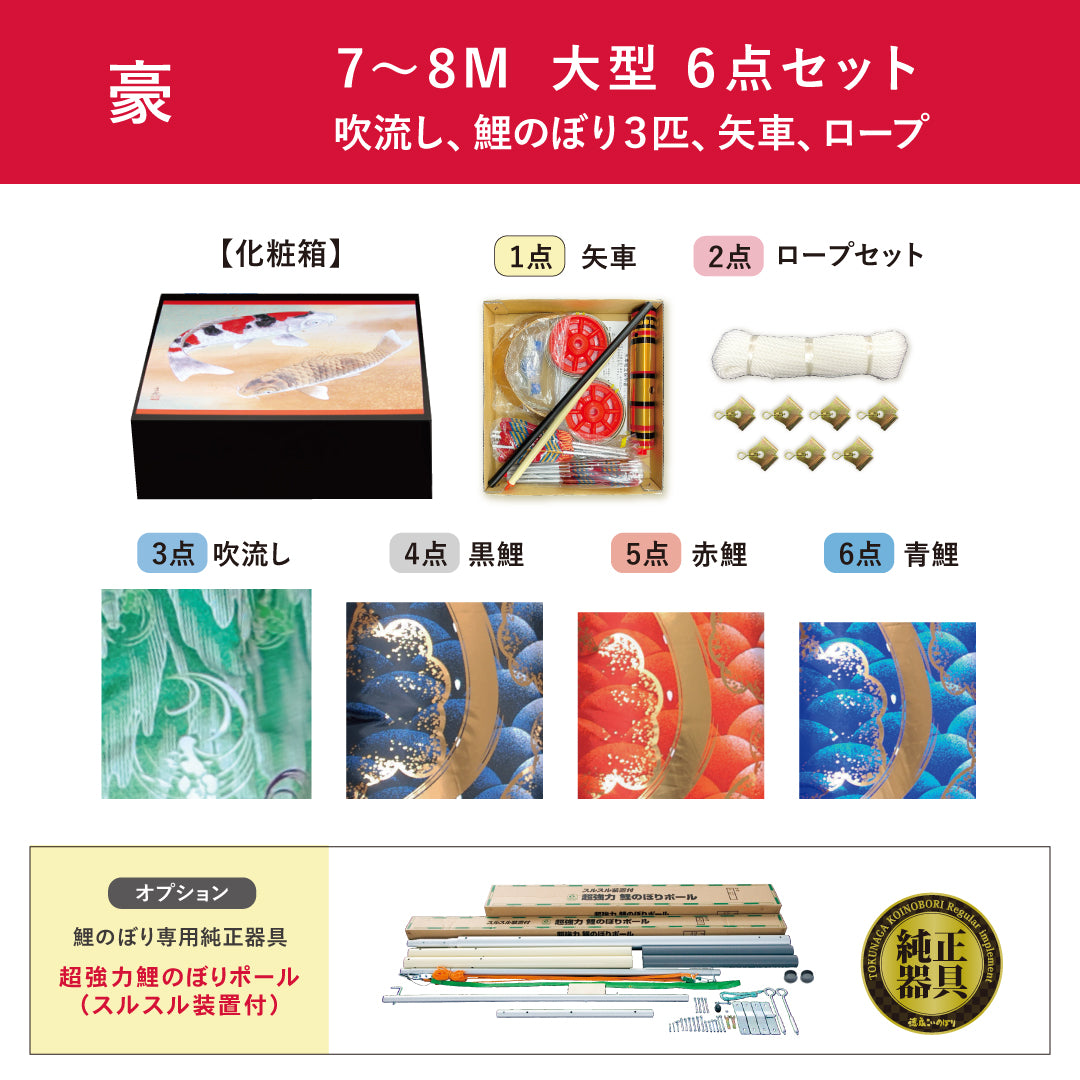 金彩弦月之鯉【豪】６点大型セット