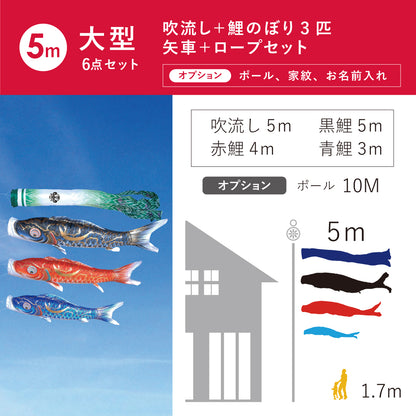 金彩弦月之鯉【豪】６点大型セット
