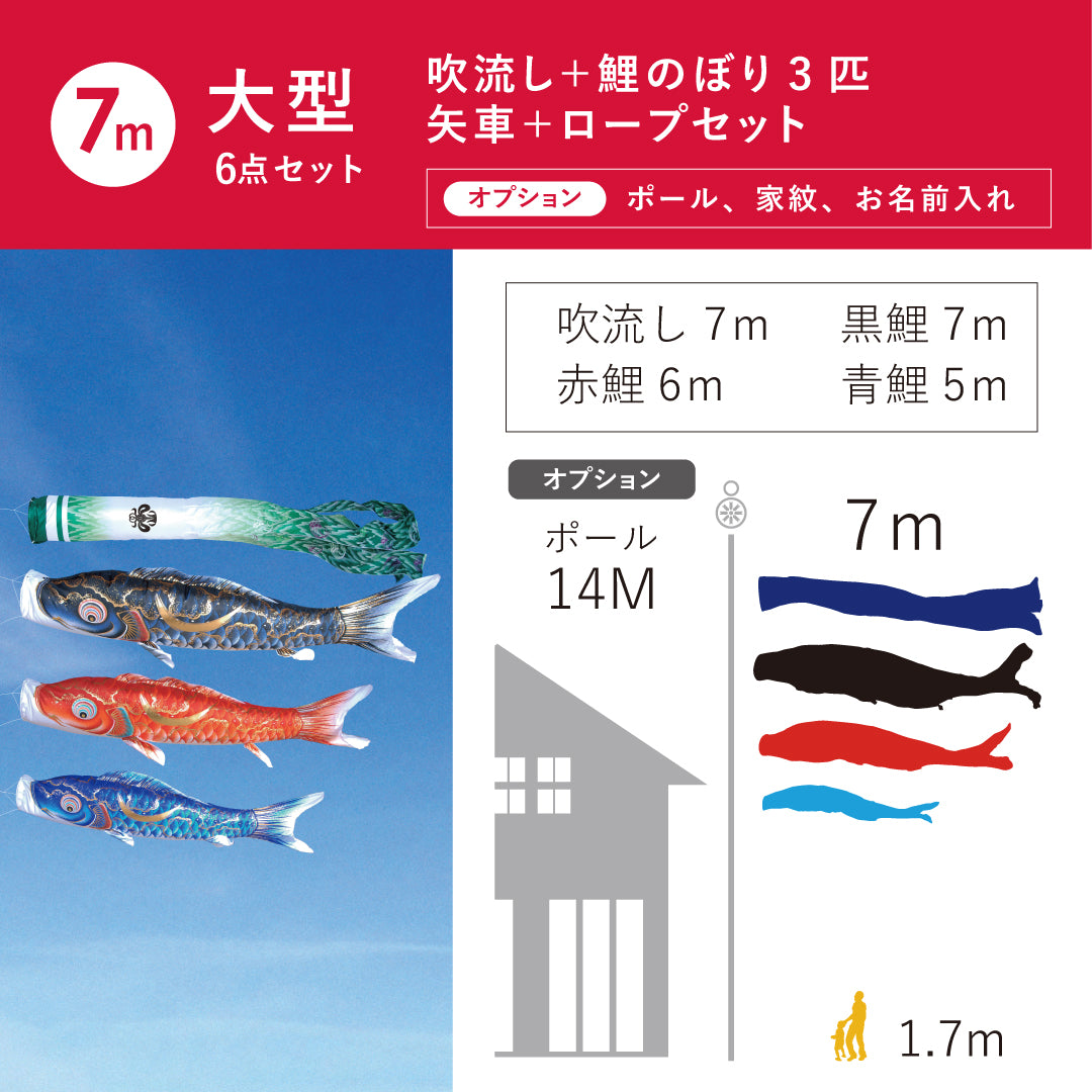 金彩弦月之鯉【豪】６点大型セット