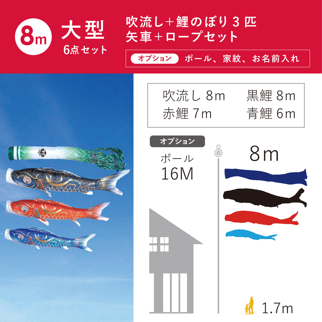 金彩弦月之鯉【豪】６点大型セット