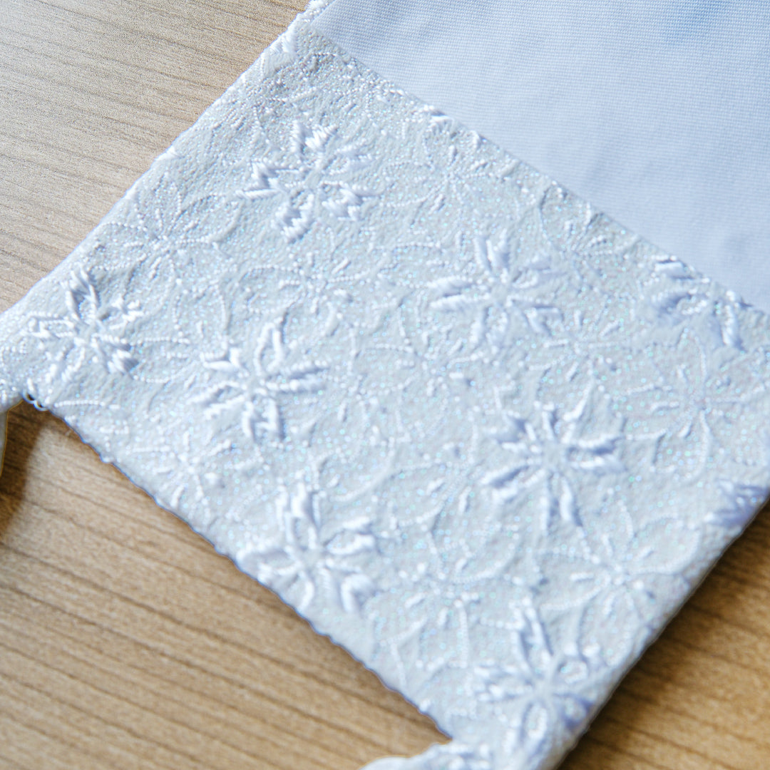 押絵名前旗＜白縞流水＞ 特小・小　刺繍仕立て