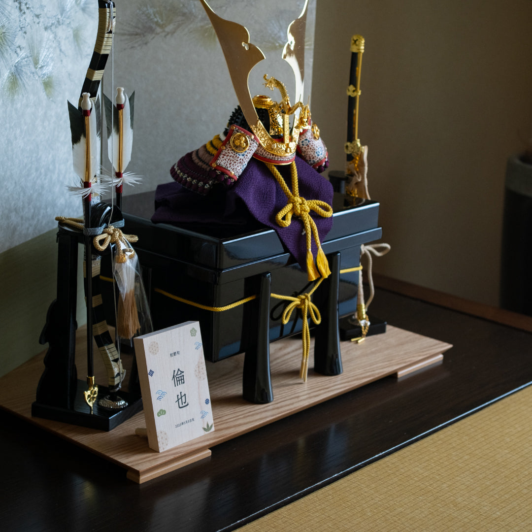 《 端午の節句 》木製名前立札 和柄