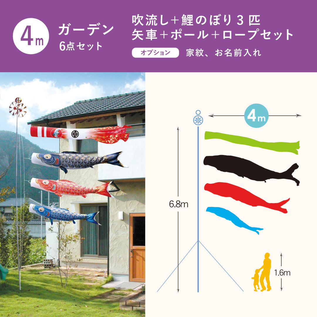 Ensemble de jardin 6 pièces Joyful Carp [Senjyu] 