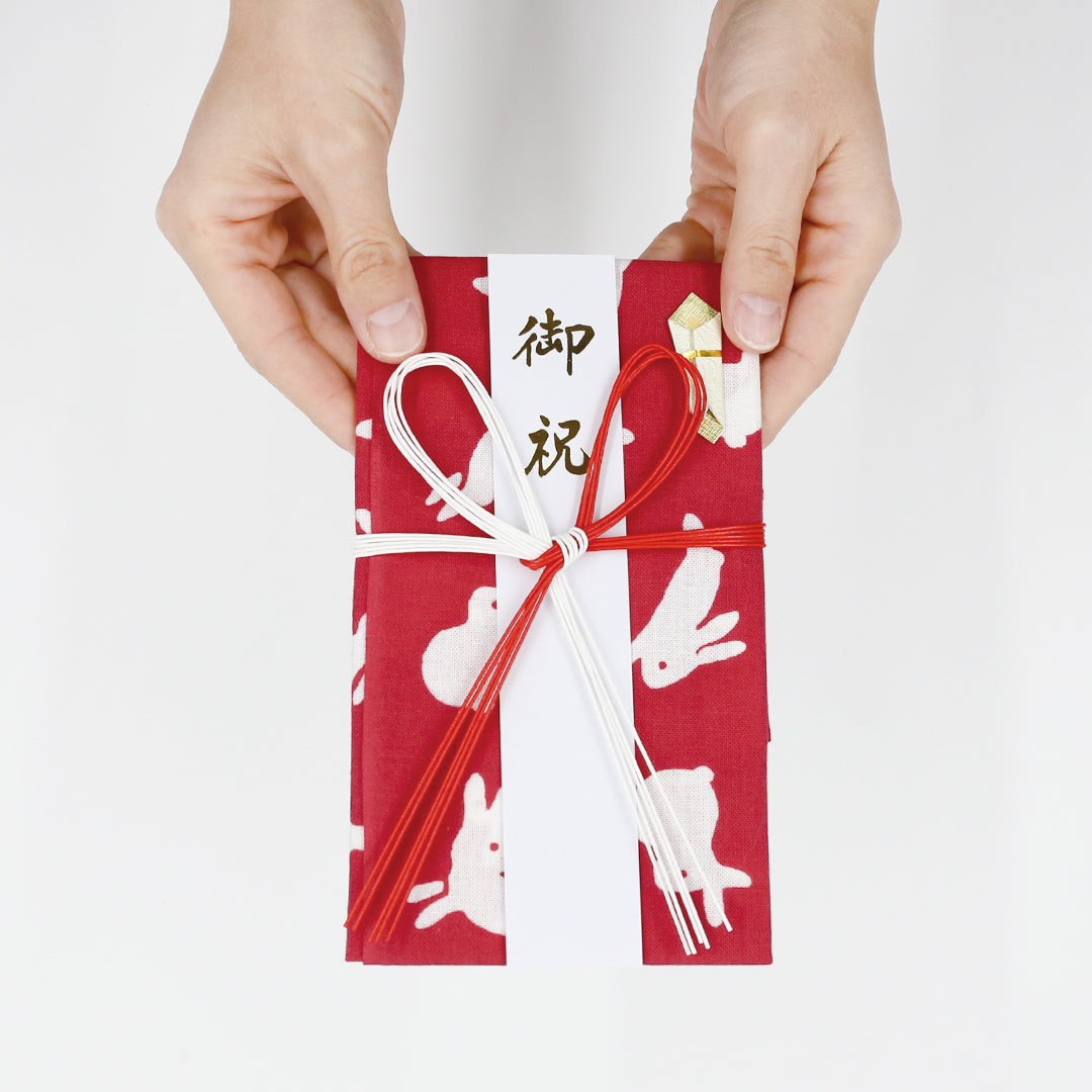 やさしい布のご祝儀袋　うさぎちらし