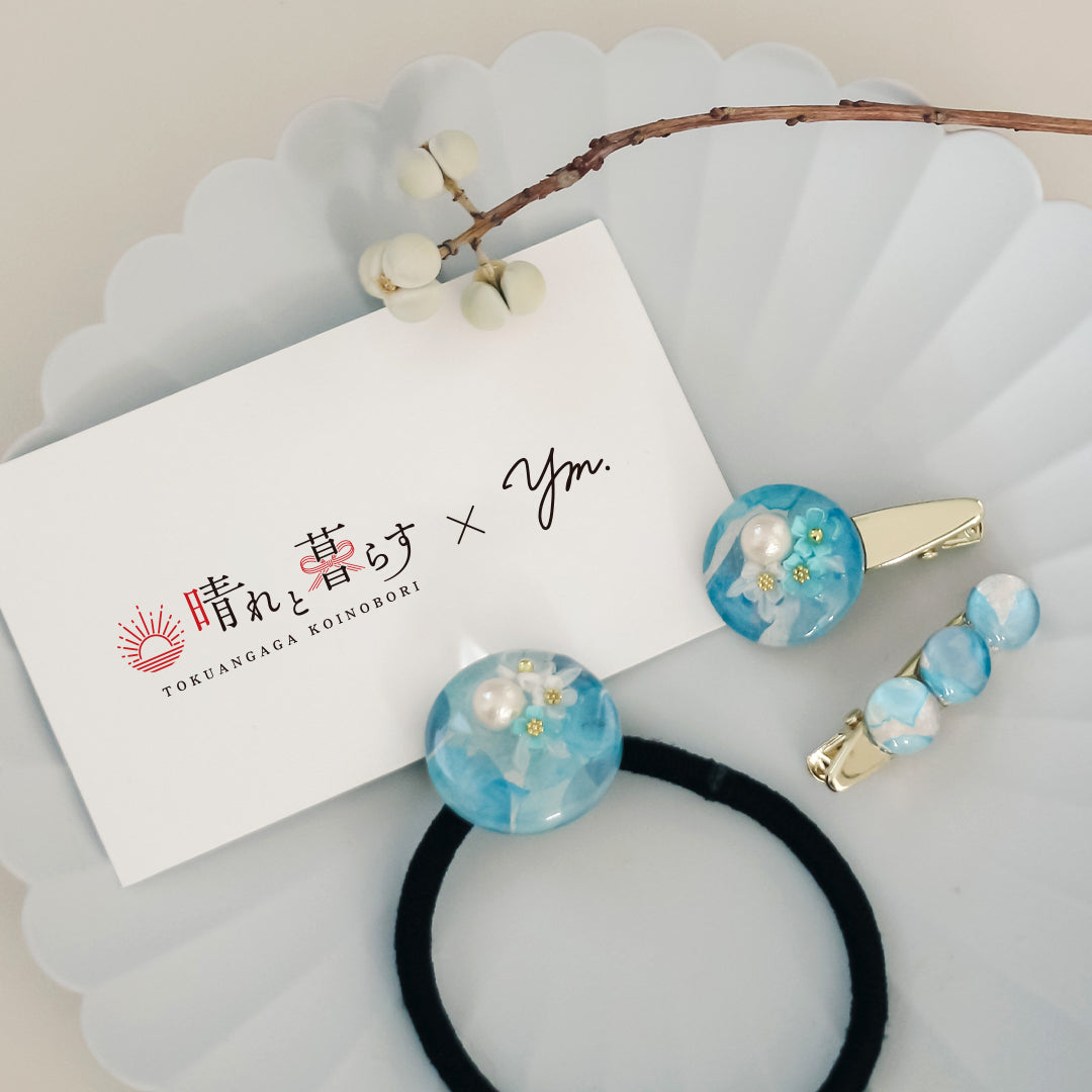 Set of 3 hair accessories with hair accessories (light blue) 